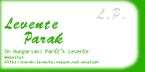 levente parak business card